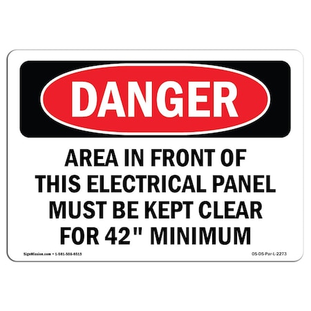 OSHA Danger, 7 Height, 10 Width, Decal